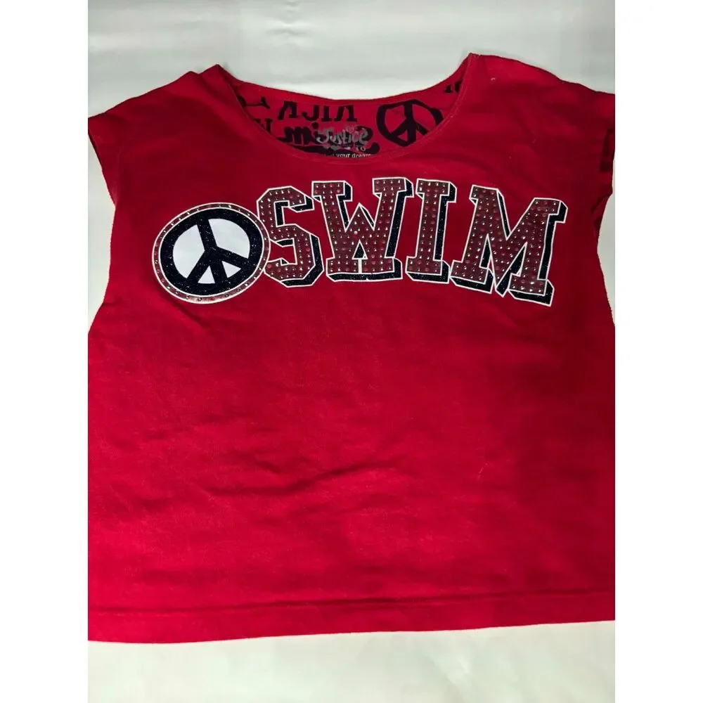 Justice SWIM girls size 10 short sleeve shirt